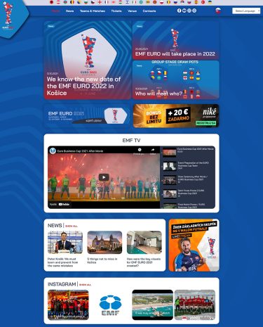 Oficiální webové stránky EMFEURO 2021 - euro2021.minifootball.eu