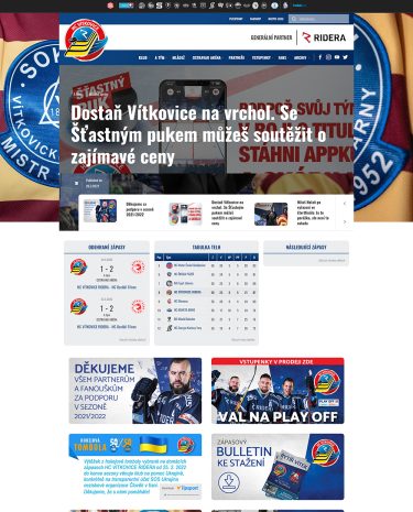 Oficiální webové stránky HC Vítkovice Ridera - hc-vitkovice.cz