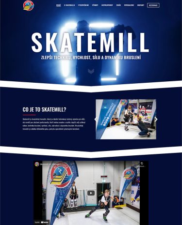 Webové stránky pro inzerci Skatemill trenažéru HCVR - skatemill.hc-vitkovice.cz