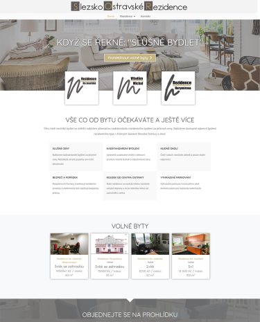 Webové stránky ostravské rezidence s byty - slezskoostravskerezidence.cz
