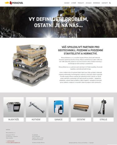Webové stránky Minova - minova.cz
