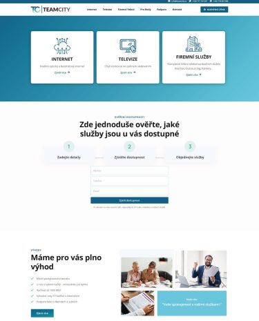 Webové stránky internetového providera - Teamcity.cz